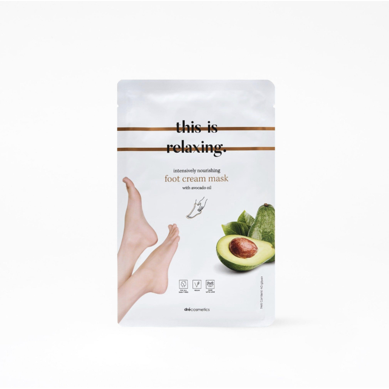 'this is relaxing.' voetmasker